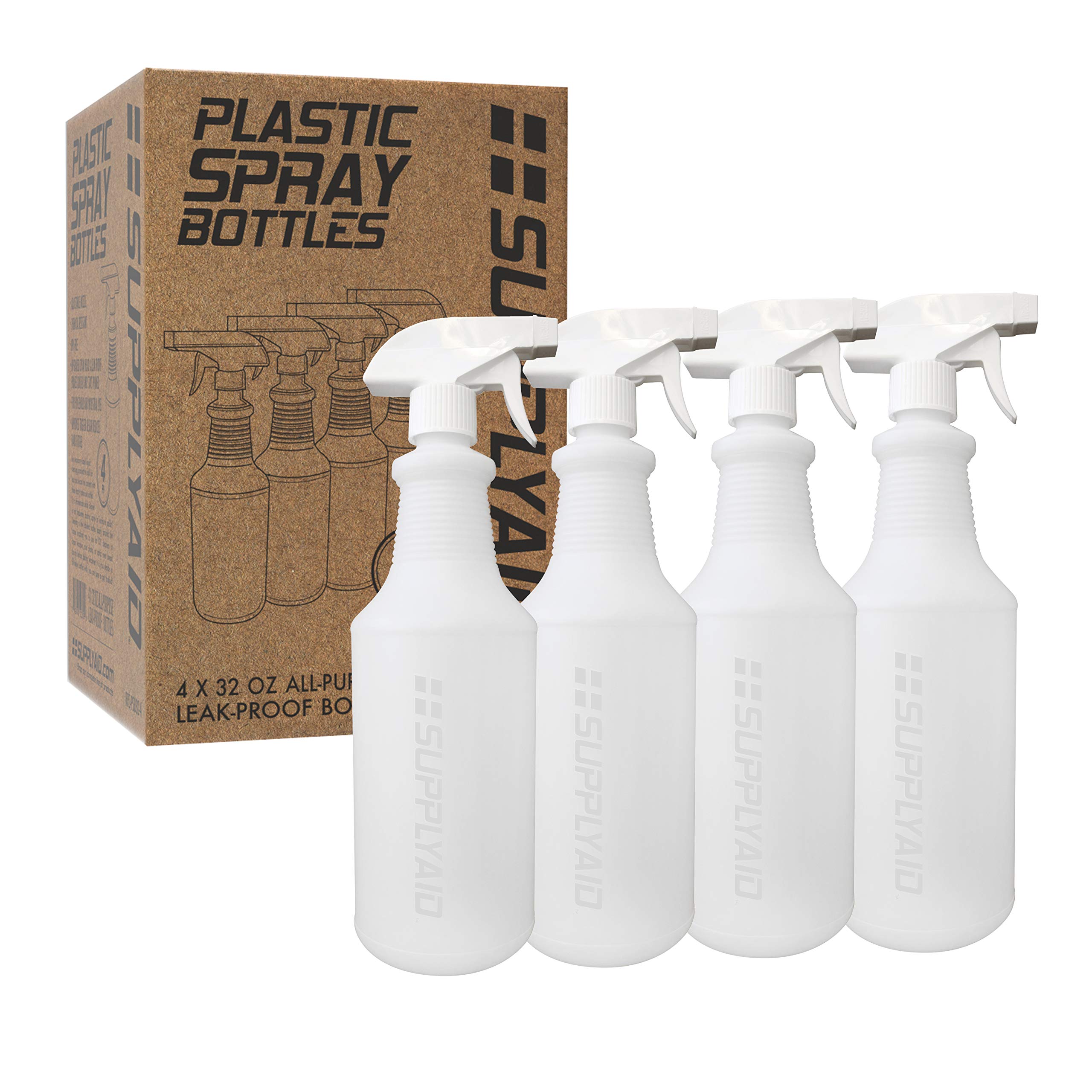SupplyAID RRS-PSB32-4 HDPE Heavy Duty Leak Proof, Clear Plastic